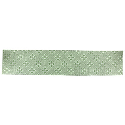 Chemin de table damassé vert