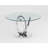 Husha Contemporary Glass Top Dining Table w/ 3-Ring Base