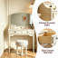 31.5"French-style solid wood dressing table with a large vanity mirror