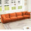 Chenille orange à housse 4 places, housse amovible, canapé de salon profond, flexible pour différentes configurations de sièges, siège relaxant, mousse haute densité et confortable