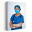 Hôpital, infirmière avec masque et stéthoscope, portrait moderne, art mural-539816049