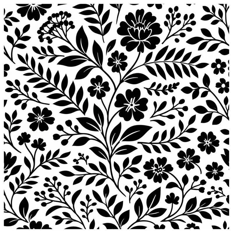 Couvertures florales noires et blanches, 50in W x 60in H