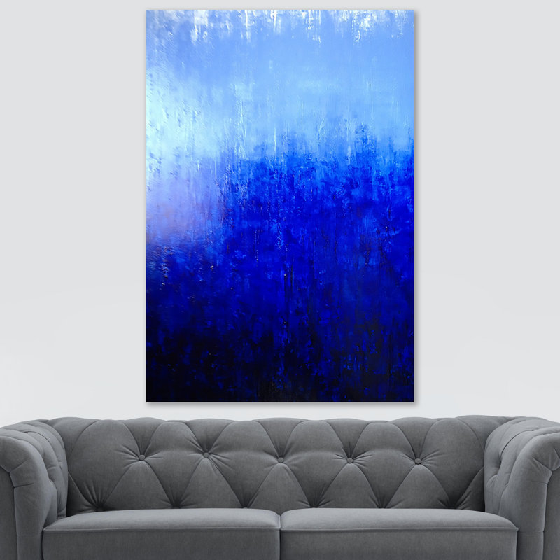 Blue Abstract Modern - Wrapped Canvas Print, 61cm H x 41cm W x 4cm D