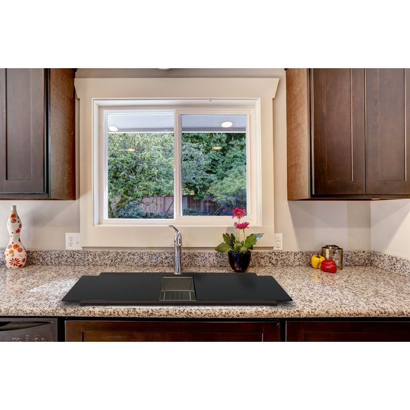 Plymouth 34'' L Double Basin Kitchen Sink, Brown