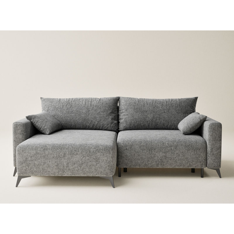 3 Seater Reclining Corner Sofa , Left Hand Facing, Chenille - Grey