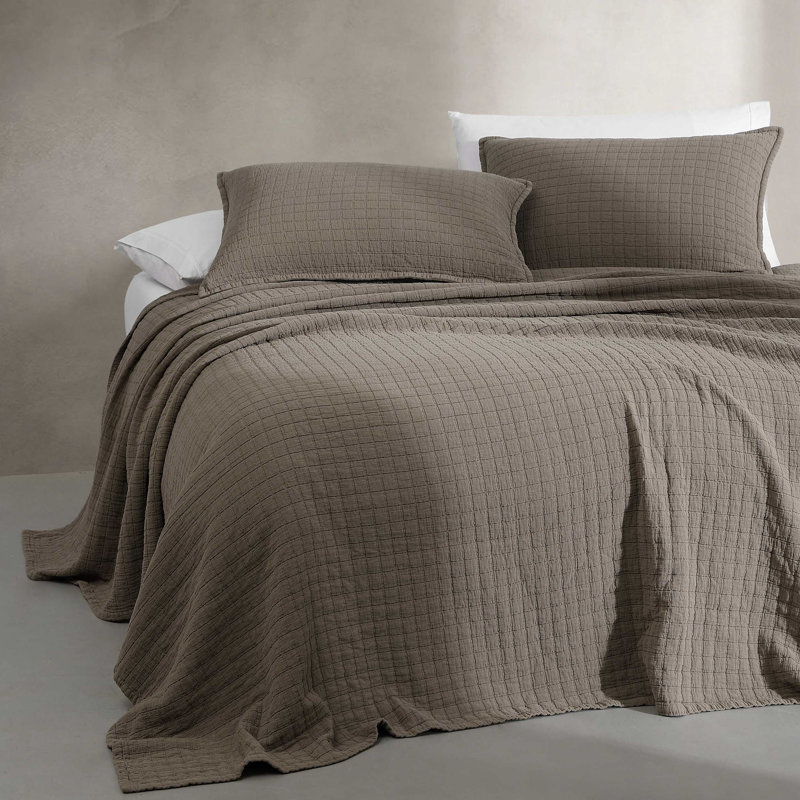 Calvin Klein Essential Garment Washed Solid Cotton Sham Set, Queen, Elk Brown