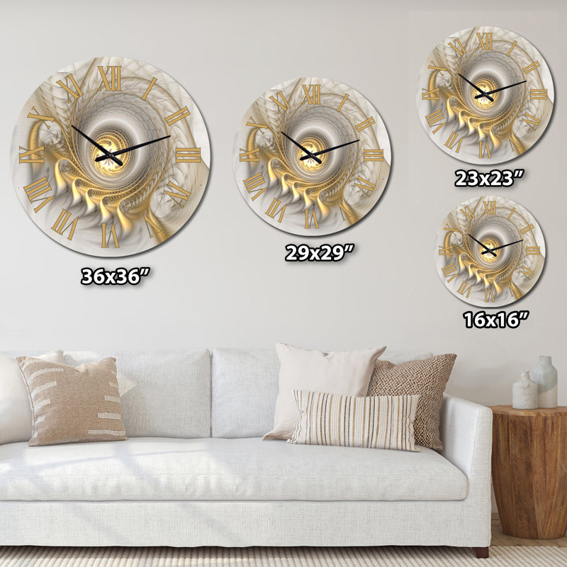 Glowing Fractal With Recursive Curves - Modern wall clock, Small