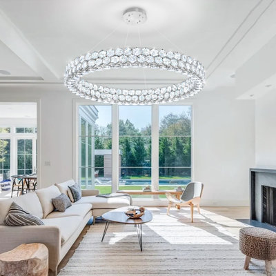 Modern Ring Crystal Dimmable Chandelier