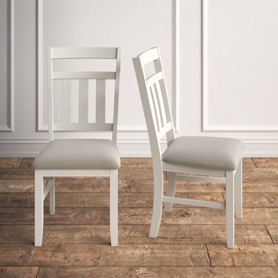 Helbert Slat Back Upholstered Solid Wood Frame Side Chair (Set of 2)