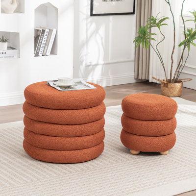 Ashyiah 23.5'' Wide Storage Ottoman With Small Stool