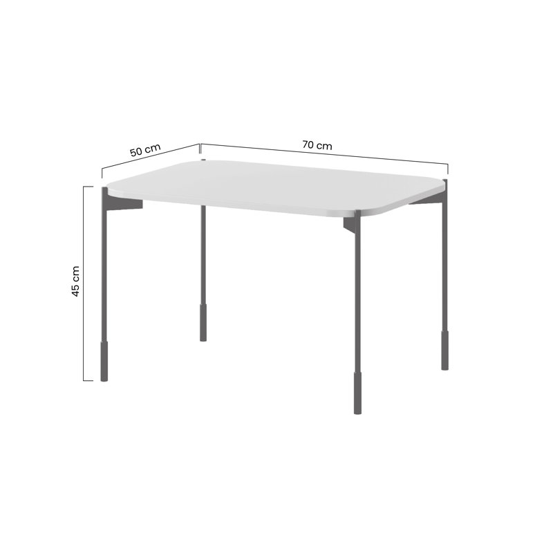 Four Leg Coffee Table, 45cm H x 70cm L x 50cm W, Olive