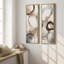 Ensemble de 2 impressions sur toile encadrées, motif de cercles fluides beiges et gris neutres – 60 po x 20 po x 2 po-134739312-134739310