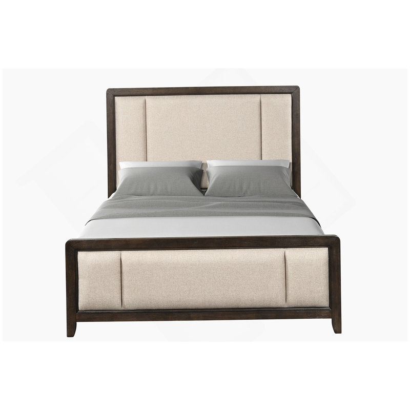 Tête de lit et pied de lit très grand revêtus de bois brun antique avec style traditionnel, Roi