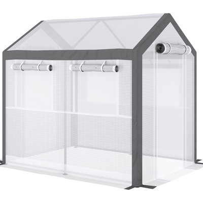 Serre d'extérieur 8 pi x 6 pi x 7,5 pi, avec accès à 6 fenêtres, 2 portes à fermeture à glissière et housse de protection contre les intempéries