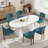 Oval Double Pedestal Kitchen Table Sets-777968128-772132276