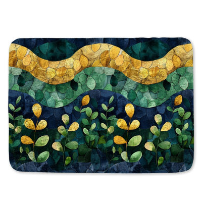 Nautical Waves Bath Mat Decoration Bathroom Decor Marine Inspiration