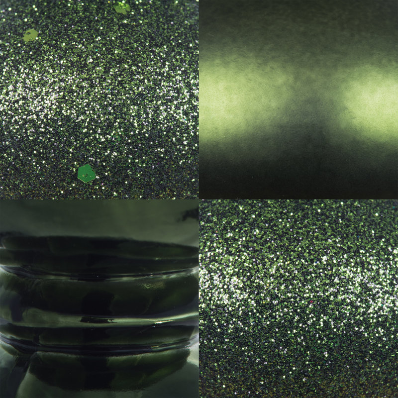 Ornement en faïence de 7 po à 4 finitions, Vert mousse