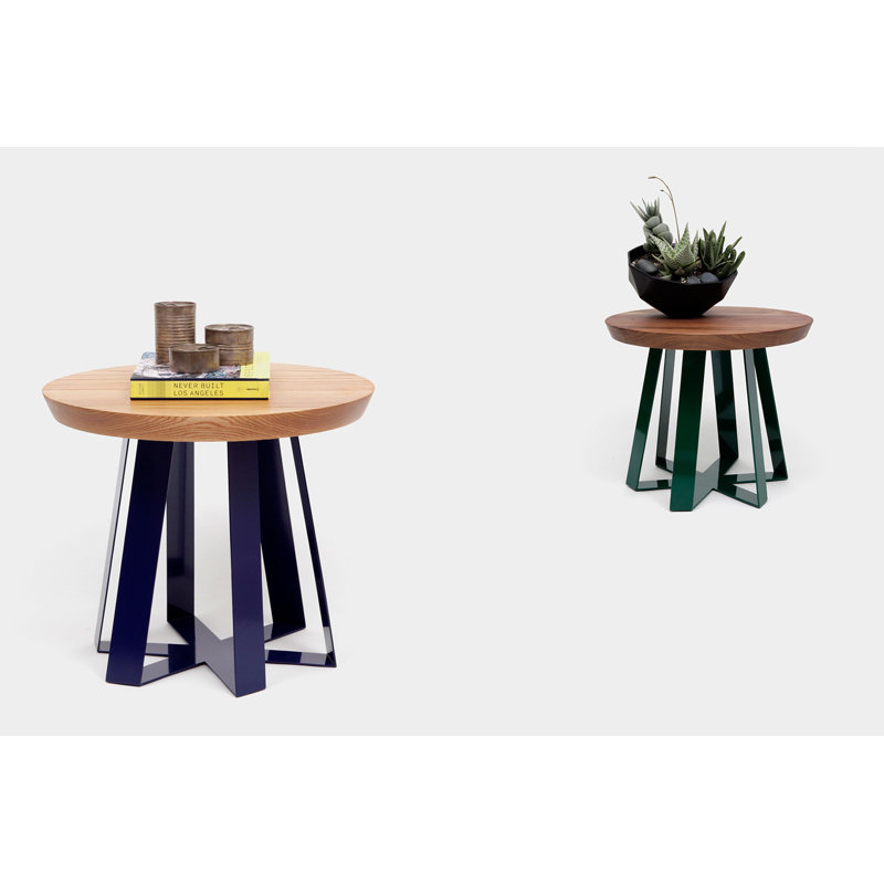 ARS Solid Wood Top End Table, Oak, Purple