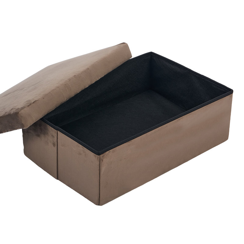 Banc de rangement rembourré Eleonore, Brun