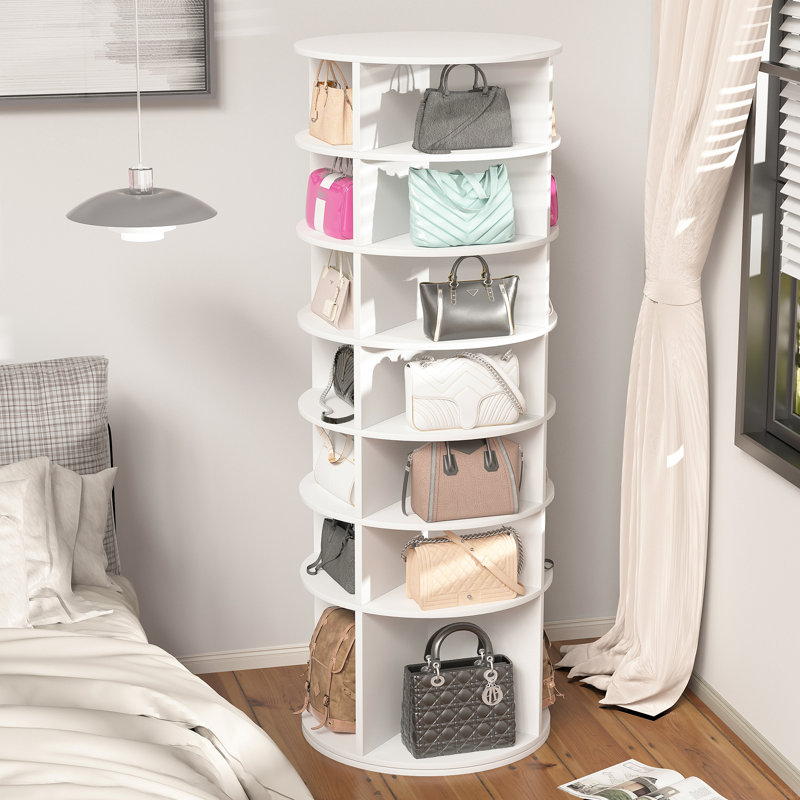 Rotating Shoe Rack Tower, 7-Tier Spinning Shoe Rack, Free Standing 360° Revolving Shoe Organizer,  High Bottom Design Shoe Tower Spinning Storage Lazy Susany, Fits 28 Pairs Of Shoes (7-Tier)