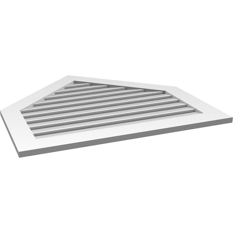 Ventilé à pignon en uréthane fonctionnel à hauteur de pointage 11/12, brun clair apprêté, H 36 po x l 38 po x P 1 po