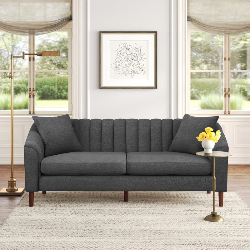 Avett Upholstered 84.5'' Sofa, Charcoal 100% Polyester