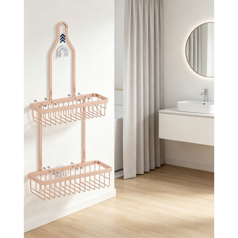 Organisateur de douche à suspendre en aluminium Never-Rust, Rose Gold
