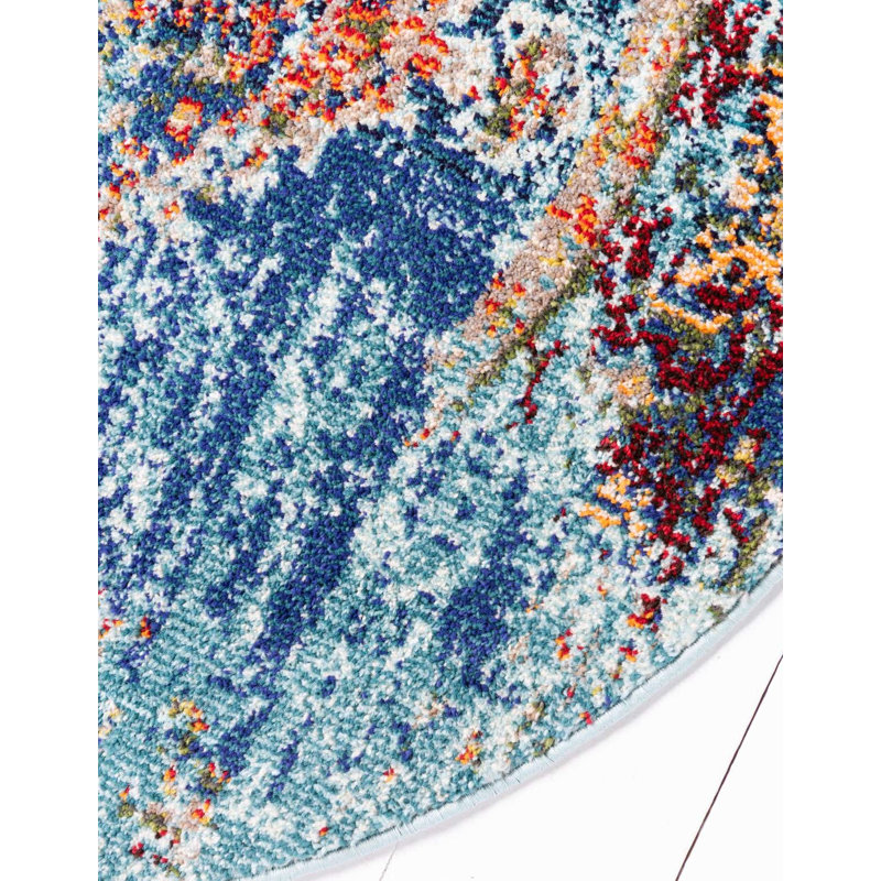 Abstract Indoor Rug, Round 6'