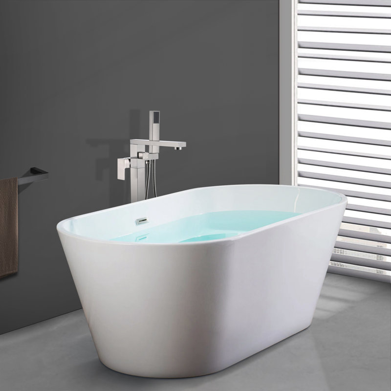 Freestanding Tub Filler with Diverter, Brushed Nickel