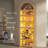 79.4" Tall Arched Bookshelf With Led Light, Modern 7-Tier Storage Cabinet With Adjustable Shelves (Set Of 2)-362839918