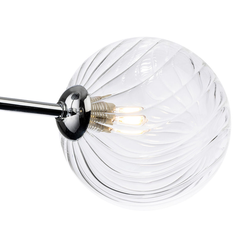 Glass Flush Mount, Chrome