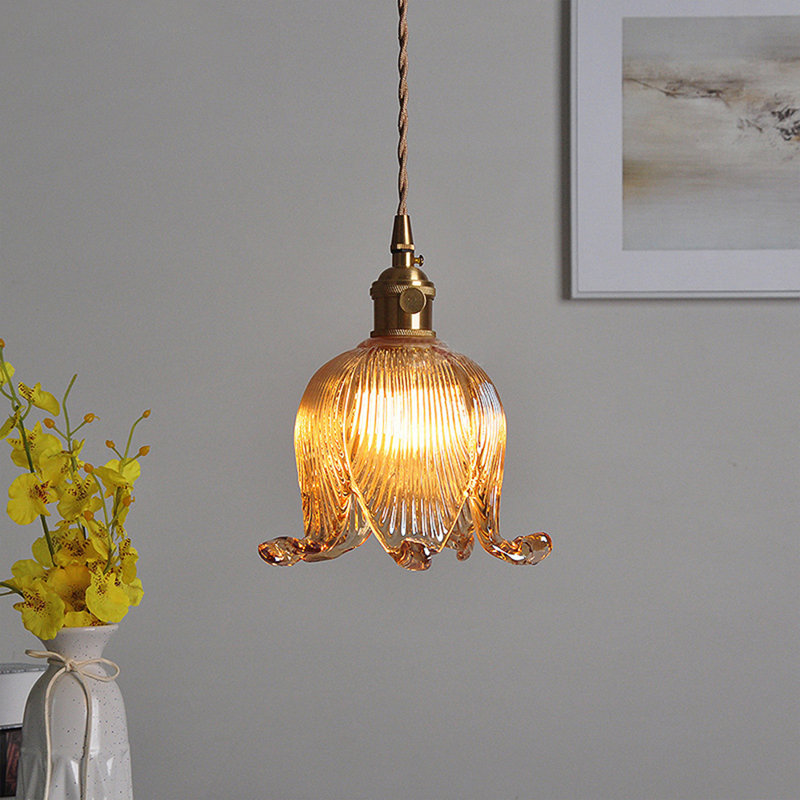 Haylea 1 - Light Brass Unique/Statement Pendant, Brown