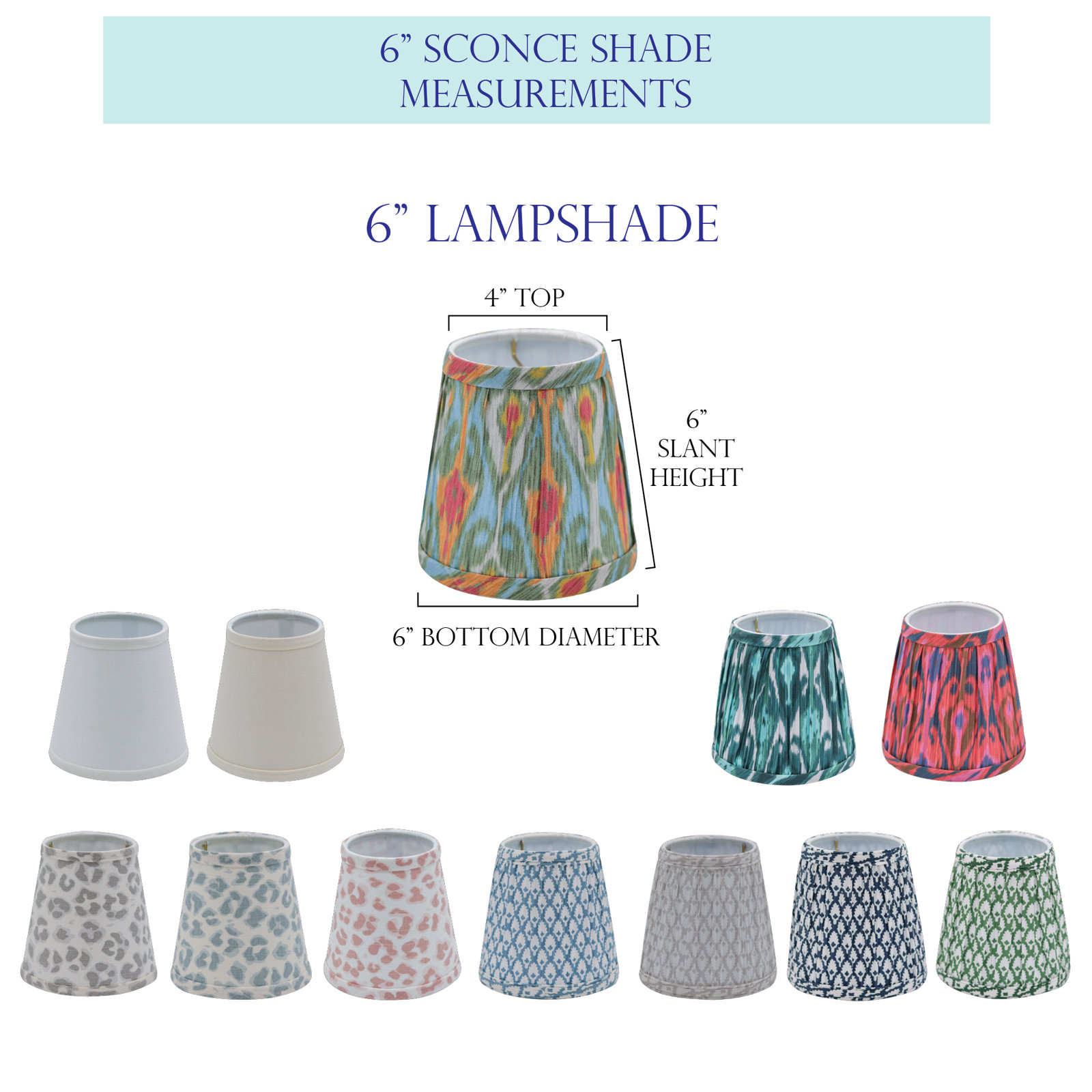 Empire Sconce Hardback Lampshade With Flame Clip Fitter, Teal/Aqua