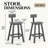 Bar Stools Set of 2 with Backrests, 29 Inch for Kitchen Island Bar, Gray Textured Wood Look, Curved Seat & Footrests, Space Saving Indoor Outdoor Home Bar-178723305