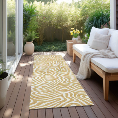  Machine Washable Indoor/Outdoor Chayden ACN1020 Gold Rug