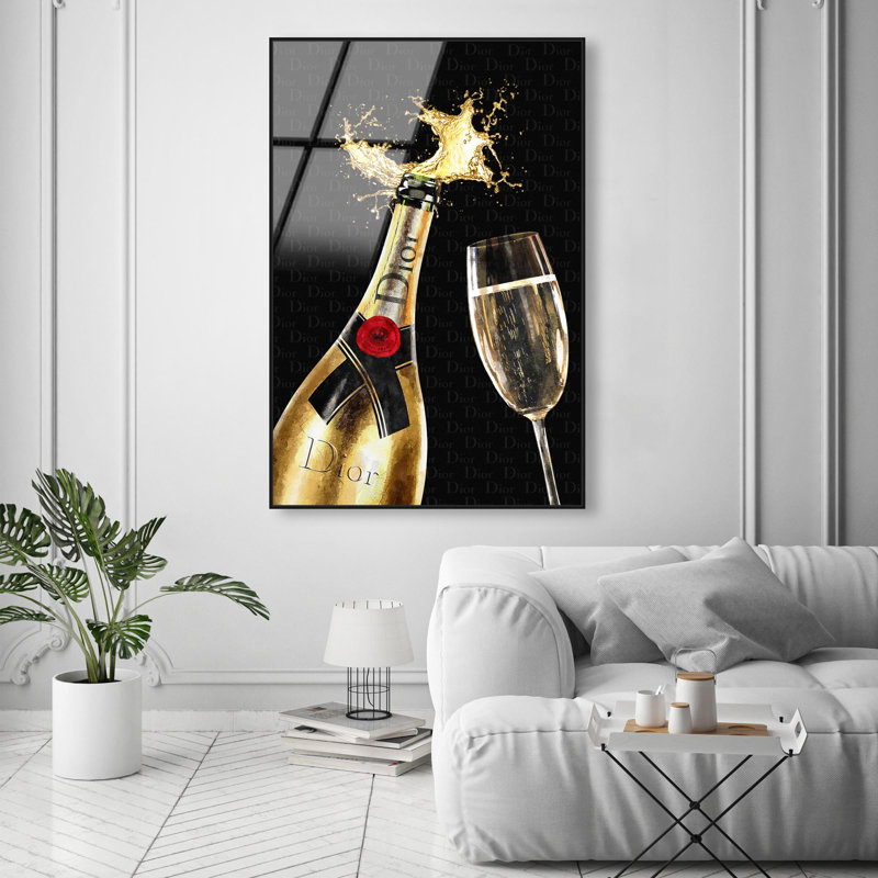 Oliver Gal Sip in Style Glam & Bar - Framed Acrylic Glass Wall Art, 46" H x 31" W, White