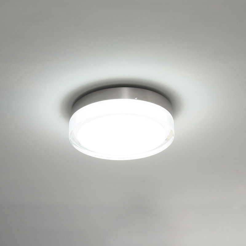 Plafonnier encastré rond à intensité variable Pi Pi, 3500K, Acier Inoxydable, H 2,5 po x l 8,88 po x P 8,88 po