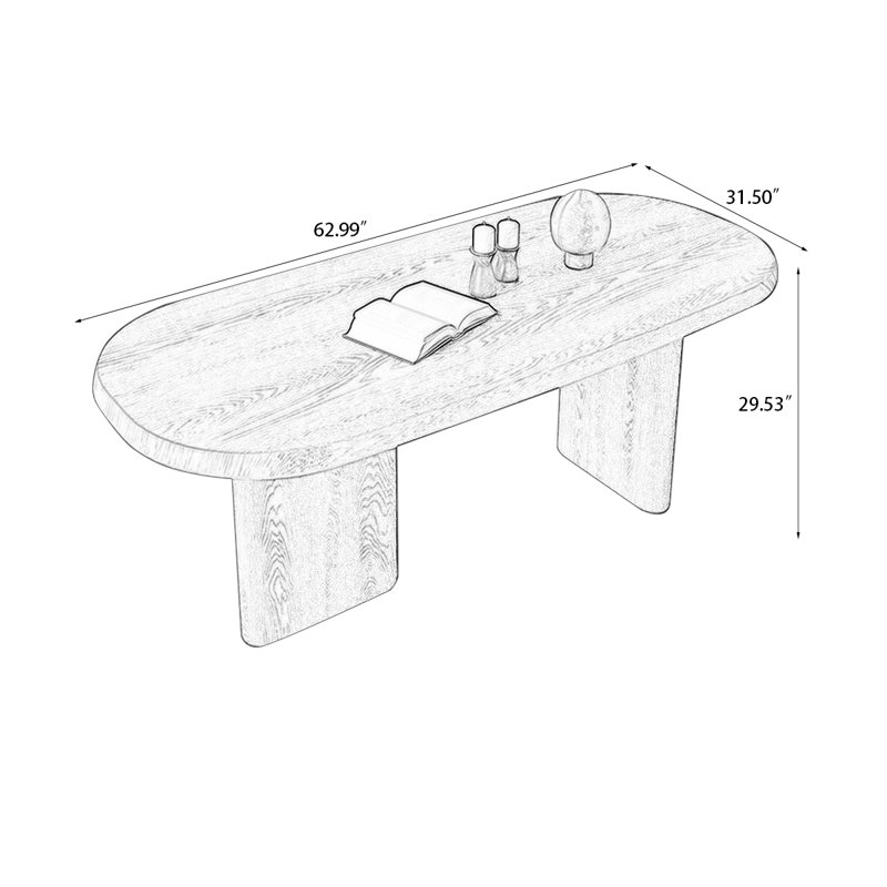 Black Oval Solid Wood Dining Tables, 29.53"H x 62.99"L x 31.5"W