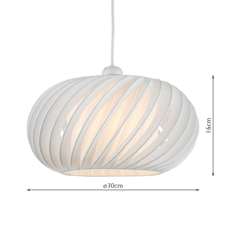 Bleboo 16cm H Plastic Oval Pendant Shade ( Spider ) in White