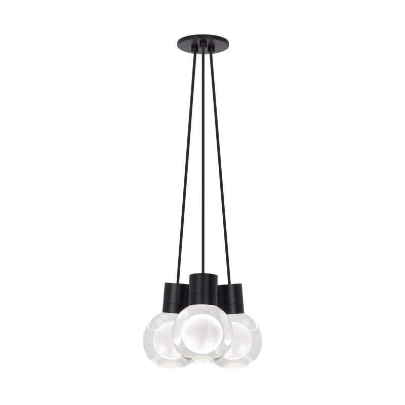 Mina LED Pendant, Black, 152" H x 7.6" W x 9" D, 3