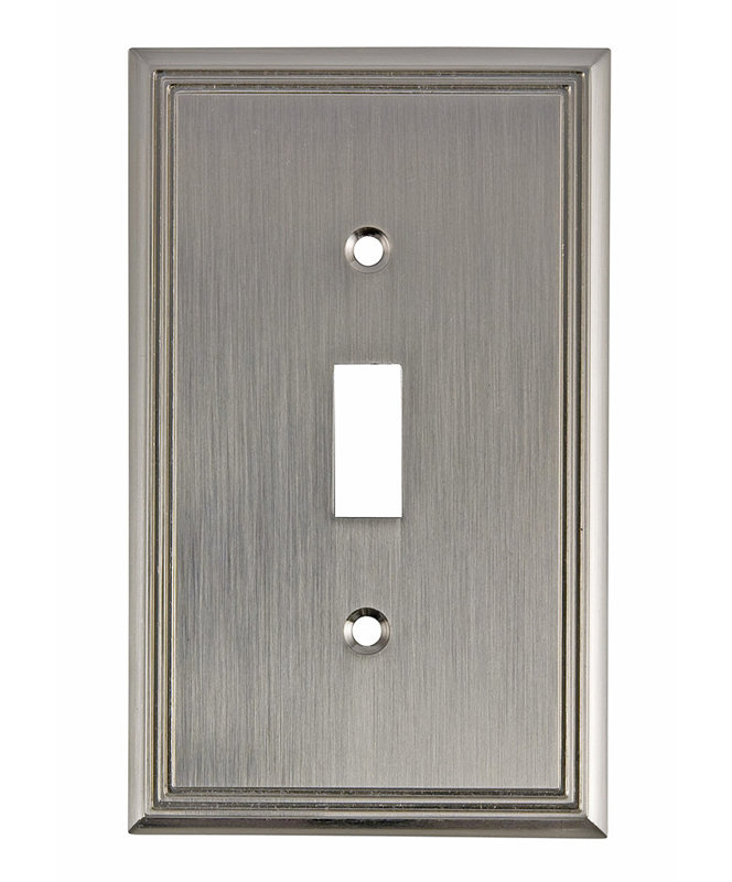 Plaque murale d'interrupteur à bascule 1-Gang, Nickel brossé