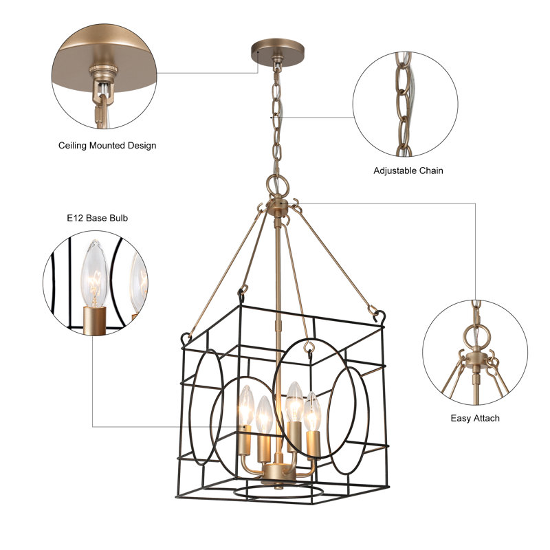 4 - Light Dimmable Chandelier