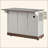 55.5" Farmhouse Kitchen Island With Drop Leaf, Kitchen Storage Island With Barn Door, Power Outlet, Rolling Kitchen Cart On Wheels With Spice Rack, For Home, Kitchen, Dining Room
