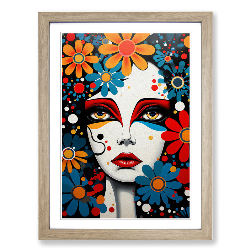Single Picture Frame Print on Wood, Oak Framed, 64cm H x 46cm W