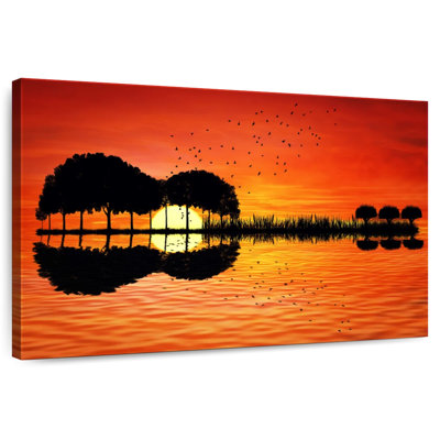 Coucher de soleil sur l'île de la guitare d'Alvord