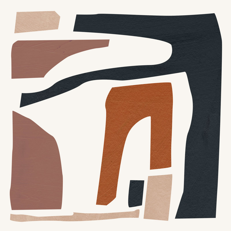«Mid Century Shapes II» par Melissa Wang - reproduction, H 30 po x l 30 po, Non, Cadre flottant érable