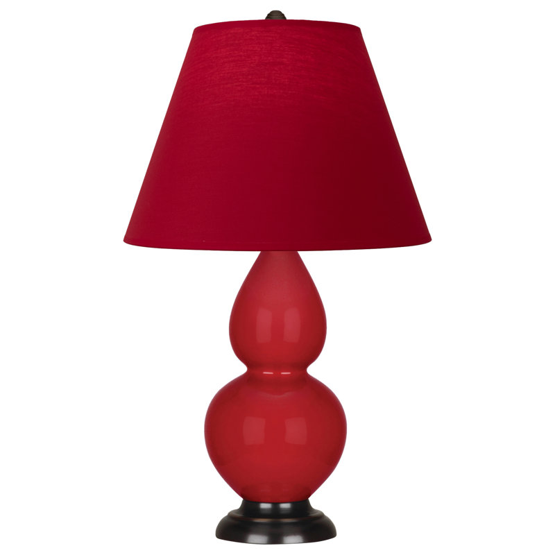 Small Double Gourd Accent Lamp - Sangria, Deep Patina Bronze - Lavender, Plum Shade, Ruby Red/Bronze, Maroon
