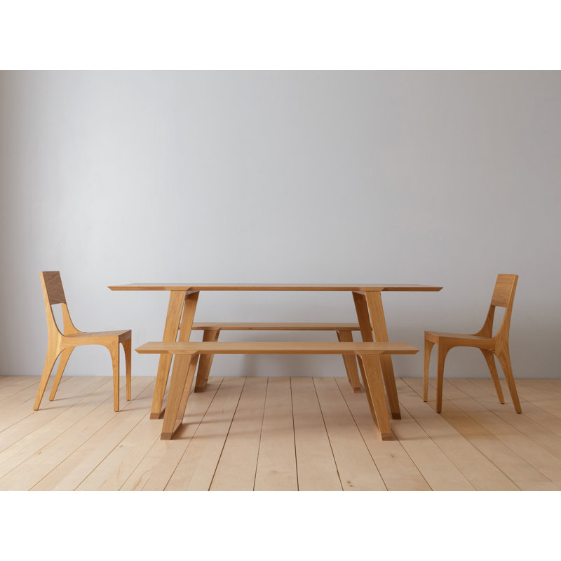 Isometric Oak Dining Table, 30”H x 86.5”L x 35.5”W