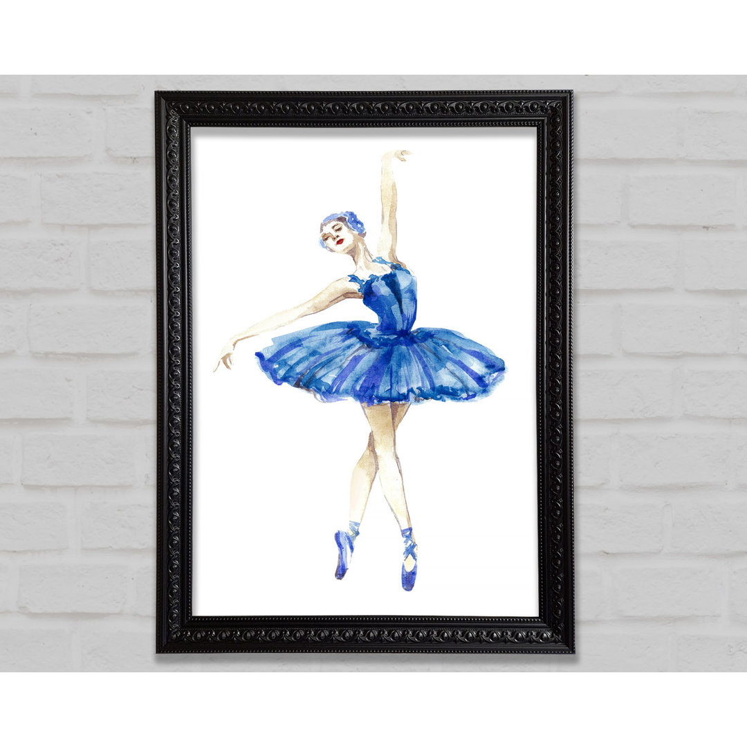 Blaue Ballerina 4 - Einzelne Bilderrahmen Kunstdrucke