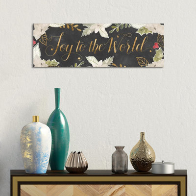 Gilded Christmas Collection D 1 Piece Wrapped Canvas Panoramic Wall Art